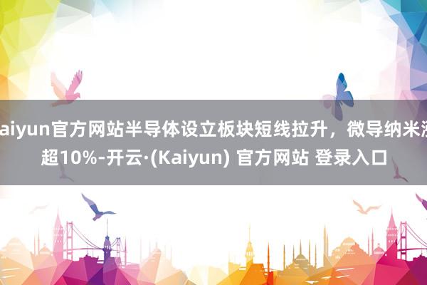 kaiyun官方网站半导体设立板块短线拉升，微导纳米涨超10%-开云·(Kaiyun) 官方网站 登录入口