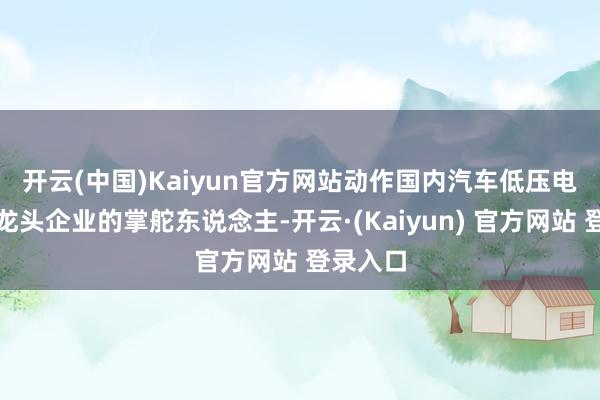 开云(中国)Kaiyun官方网站 动作国内汽车低压电板行业龙头企业的掌舵东说念主-开云·(Kaiyun) 官方网站 登录入口