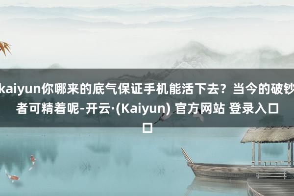 kaiyun你哪来的底气保证手机能活下去?当今的破钞者可精着呢-开云·(Kaiyun) 官方网站 登录入口
