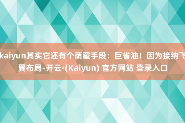 kaiyun其实它还有个荫藏手段：巨省油！因为接纳飞翼布局-开云·(Kaiyun) 官方网站 登录入口